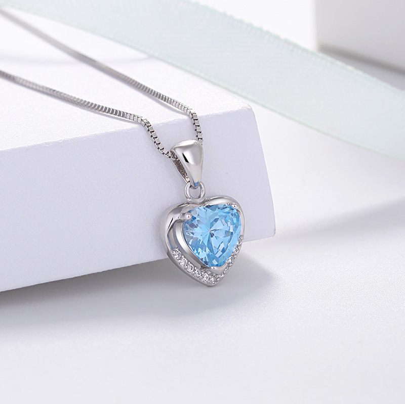 s925 sterling silver simple eternal heart necklace