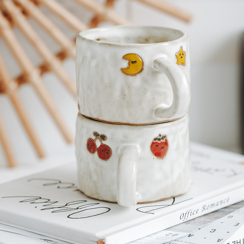 Original Japanese handmade retro stoneware coffee cup