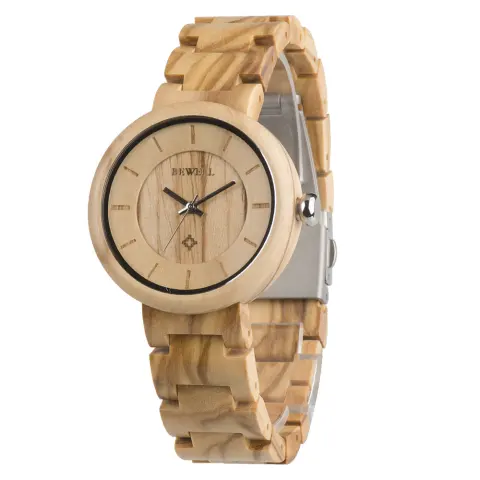 Bamboo Wood Watch Ladies Quartz Movement