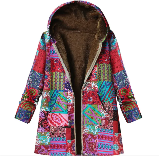 Ethnic style cotton padded jacket Korean fashion Red - Shop at LoveMi