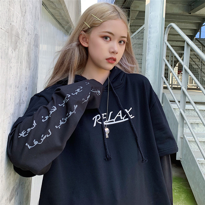 Hip-hop street super thin autumn Korean loose top