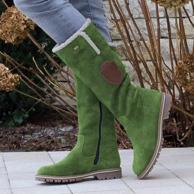 Side zipper turn over round toe snow boots Green - Shop at LoveMi