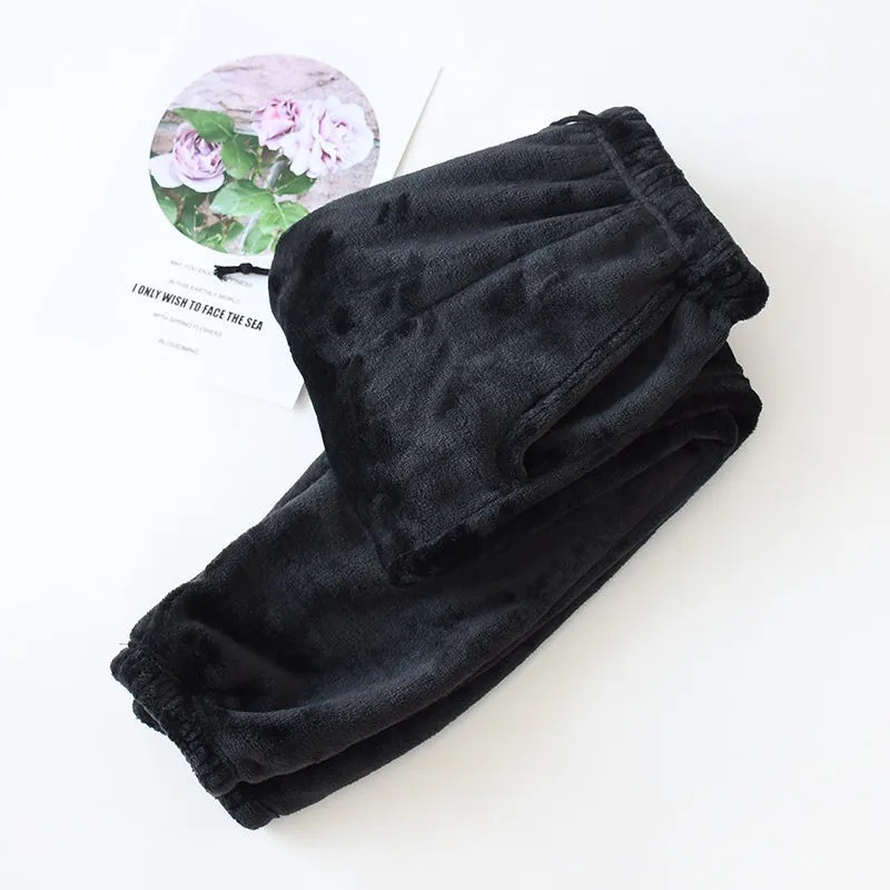 Warm home pants - Black
