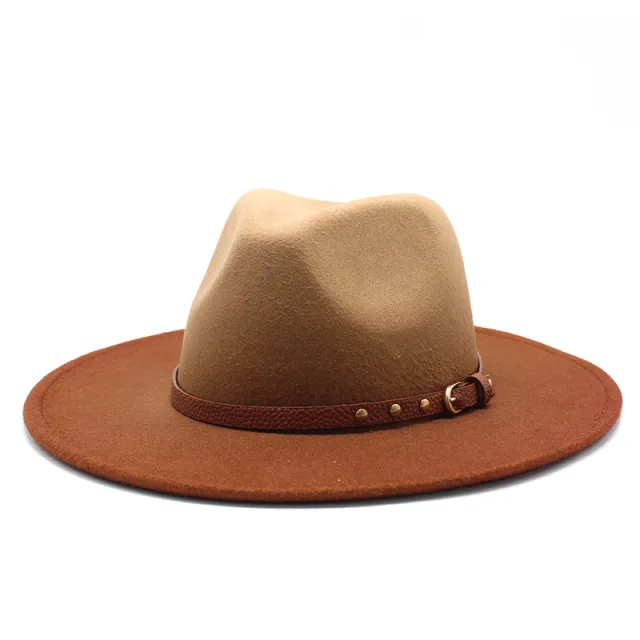 Gradient two tone jazz woolen hat Caramel Colour - Shop at LoveMi