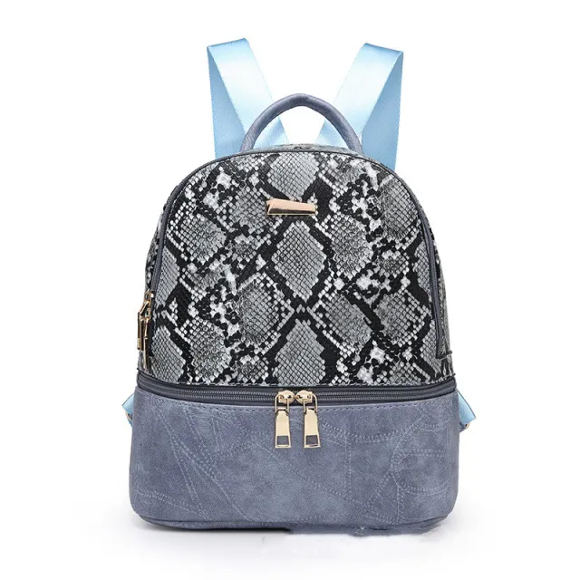 Fashionable personality stitching ladies all match backpack Blue - Shop at LoveMi