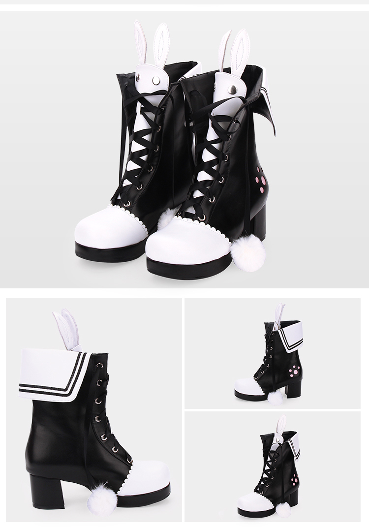Lapel embroidered cotton boots