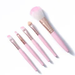 5 female makeup brushes set - Pink - View 1
