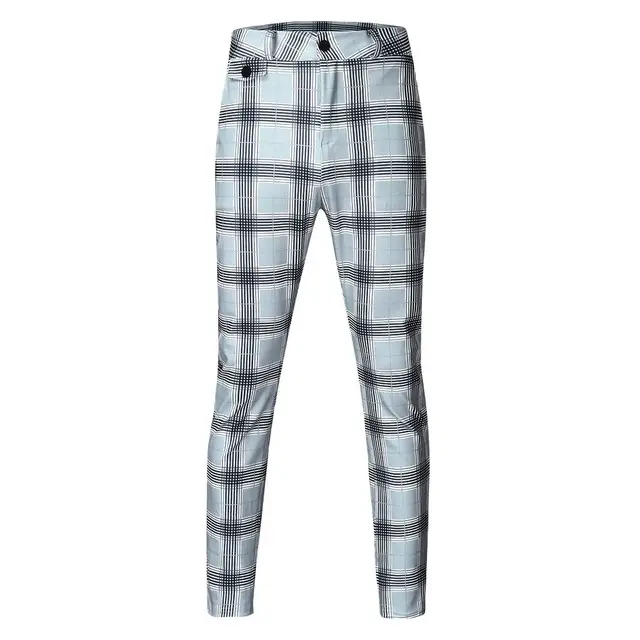 Fashion men's casual plaid pants