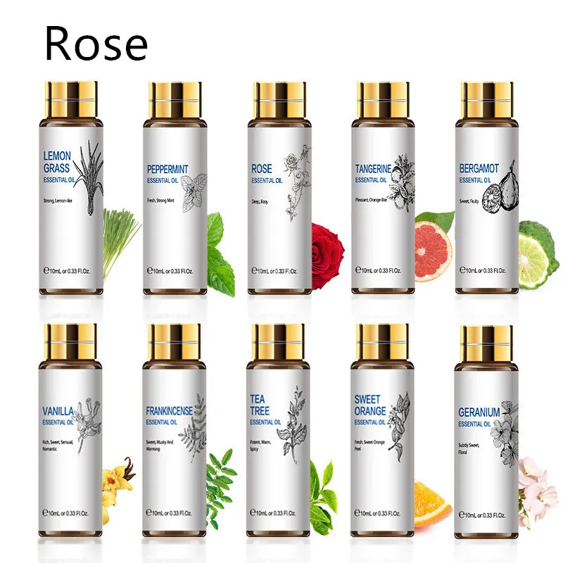Plant Aromatherapy Essential Oil 10ml Lavender Rose Tea Tree - Rose