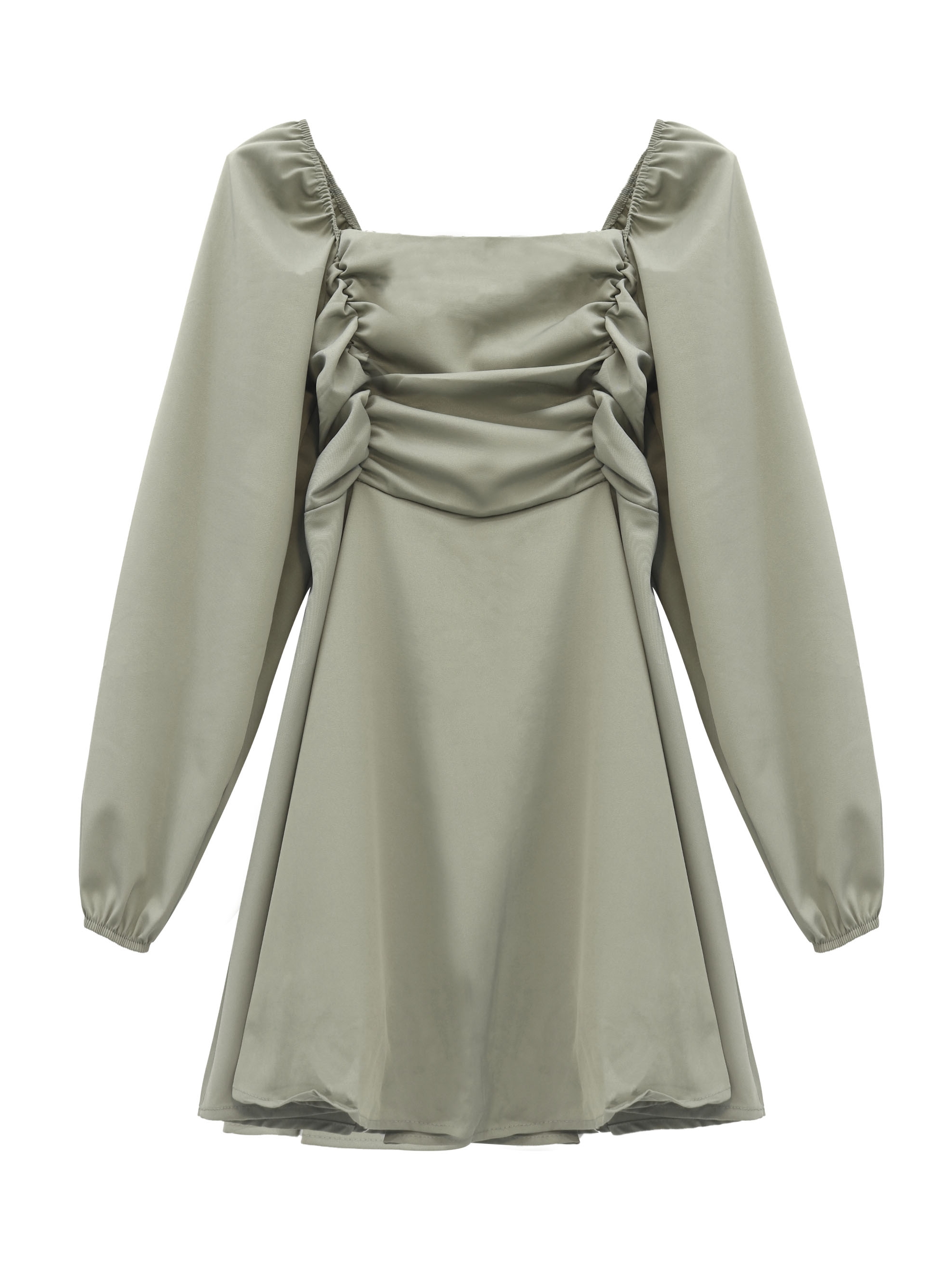 French retro square collar pleated little skirt