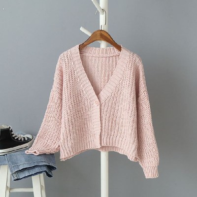 Coarse wool knitted jacket