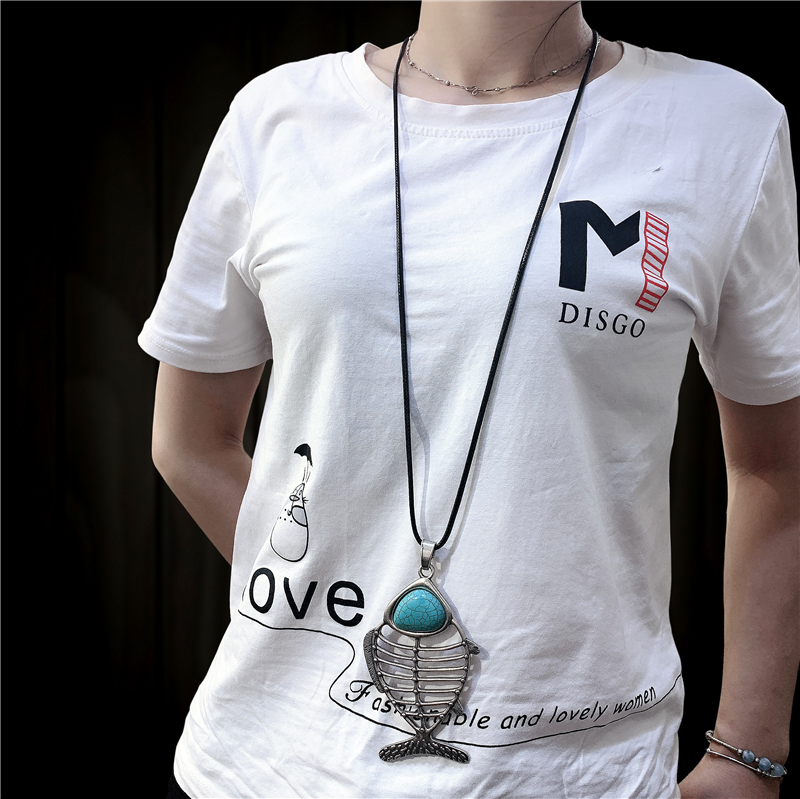 Diamond Pendant Long sweater chain