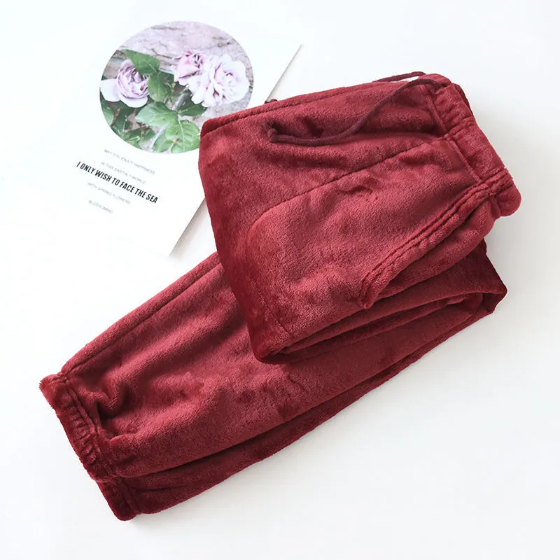 Warm home pants - Red