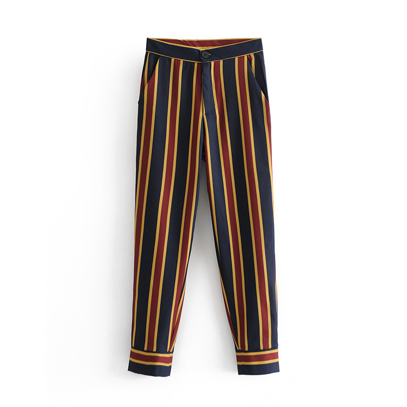 Temperament striped casual suit jacket striped trousers