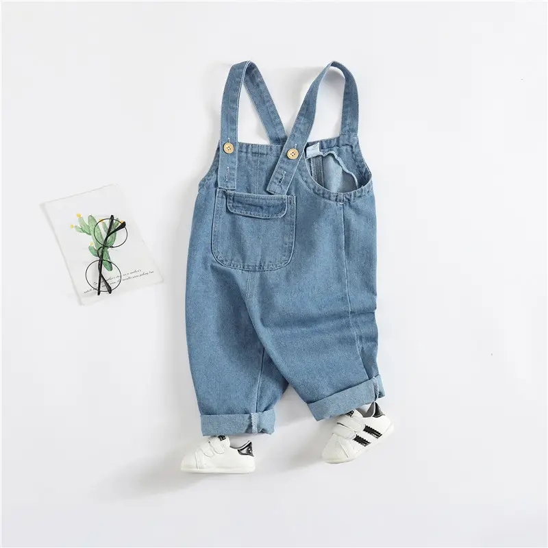 Boys and Girls Baby Denim Suspenders Trousers