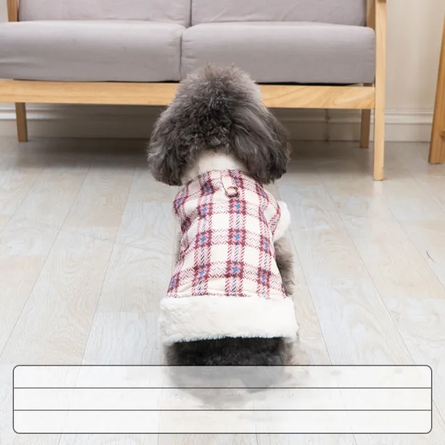 Winter pet cute cotton coat Plaid Pink - Shop at LoveMi