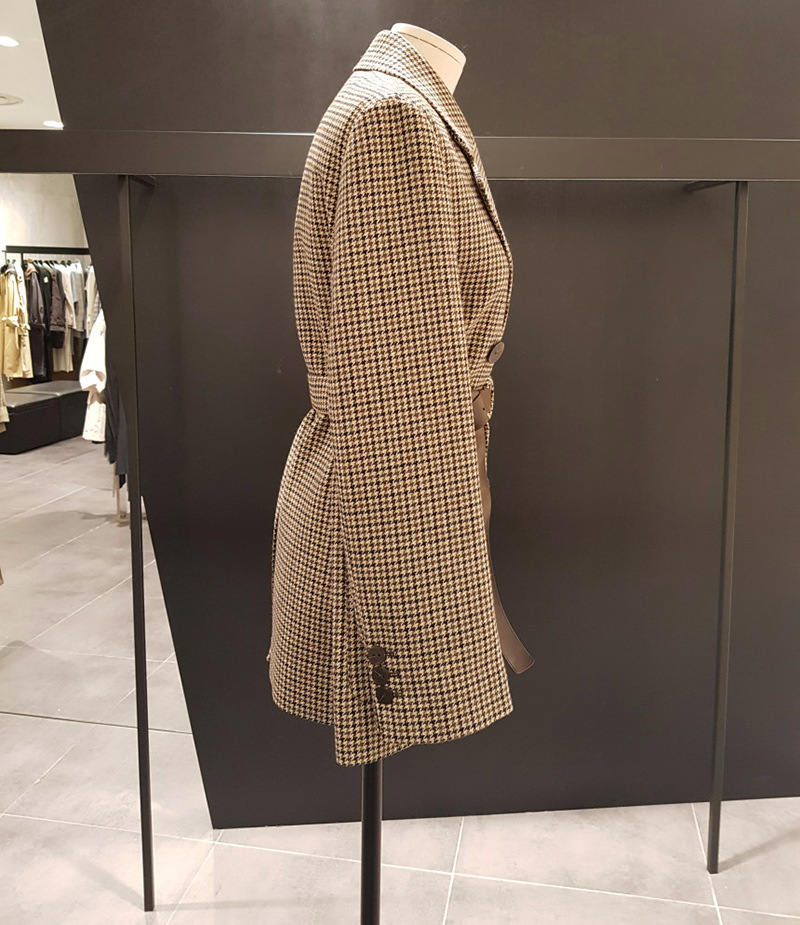 Korean style fashion long-sleeved plaid wool suit