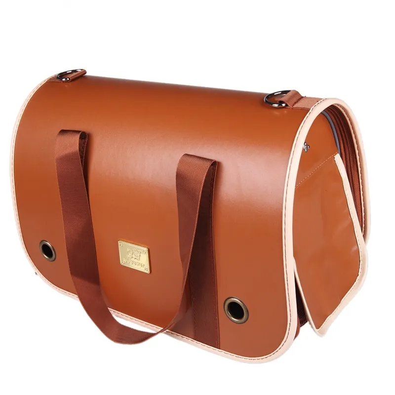 Portable one-shoulder pet backpack - Coffee