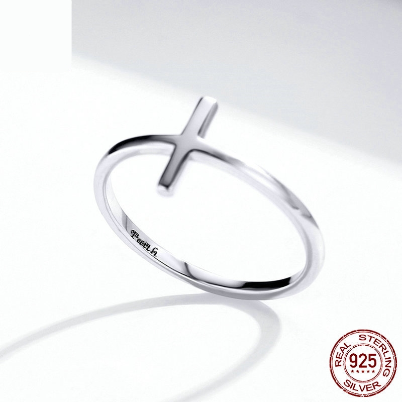 Cross Anel BISAER 925 Sterling Silver Cross Women ring