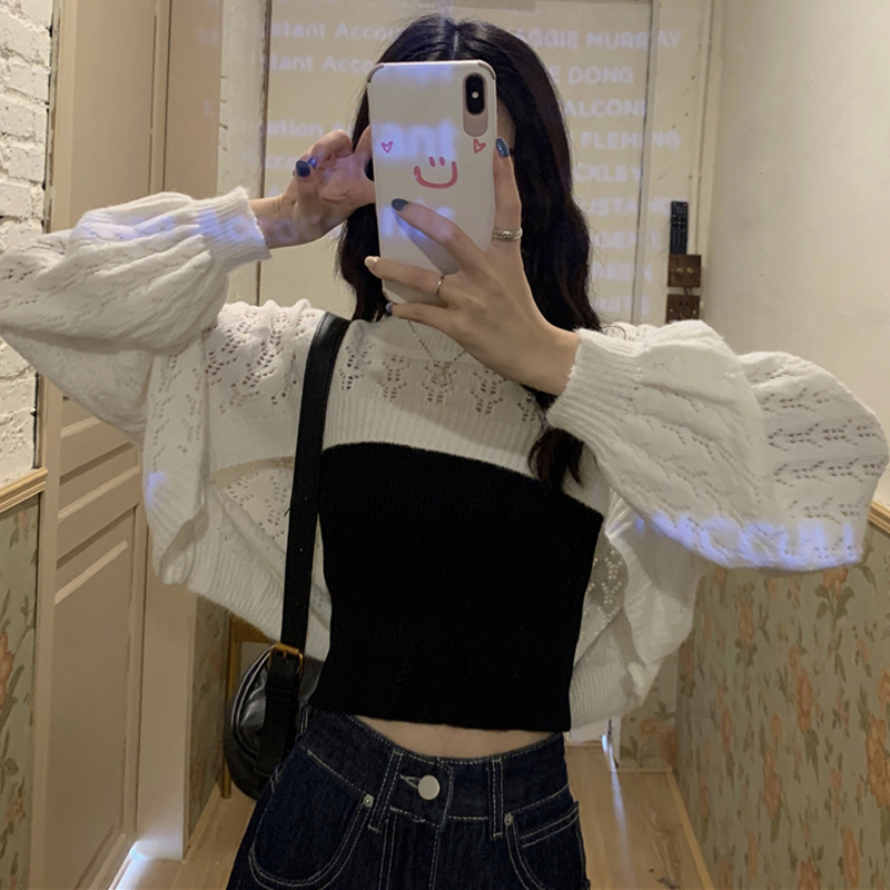 Women's long-sleeved thin sweater jacket