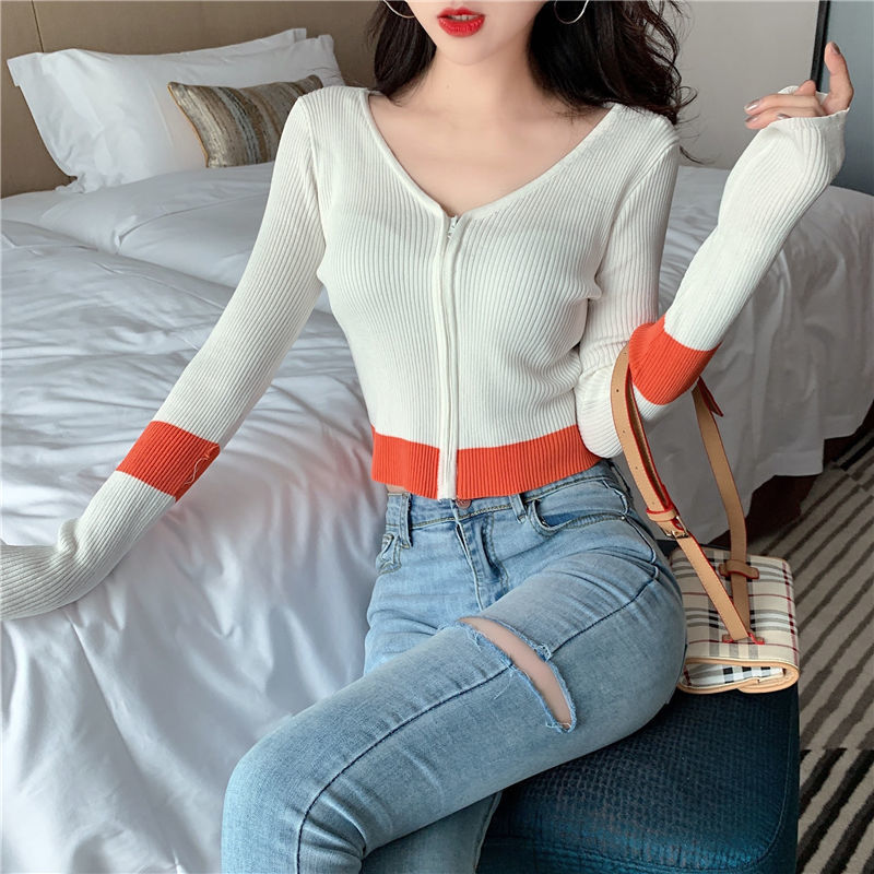 Women's cardigan zipper jacket