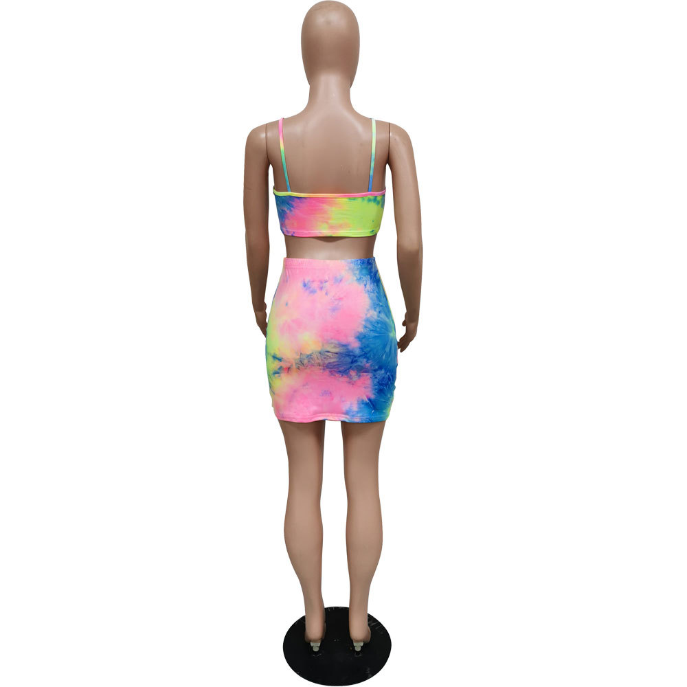 Sling printing and dyeing suit dress
