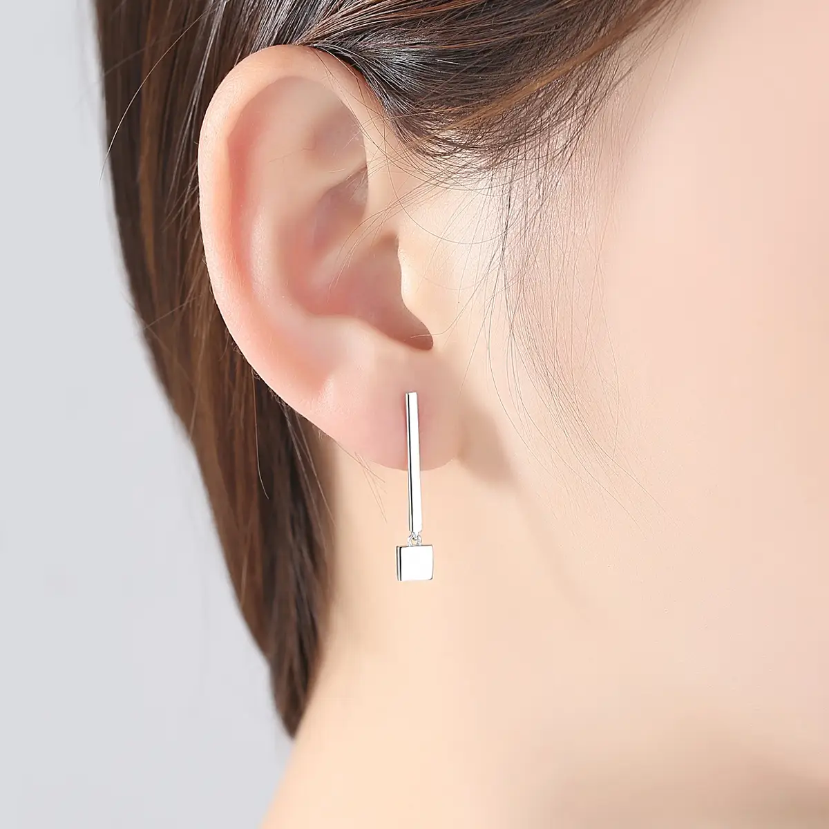 S925 Silver Geometric Hanging Simple Earrings