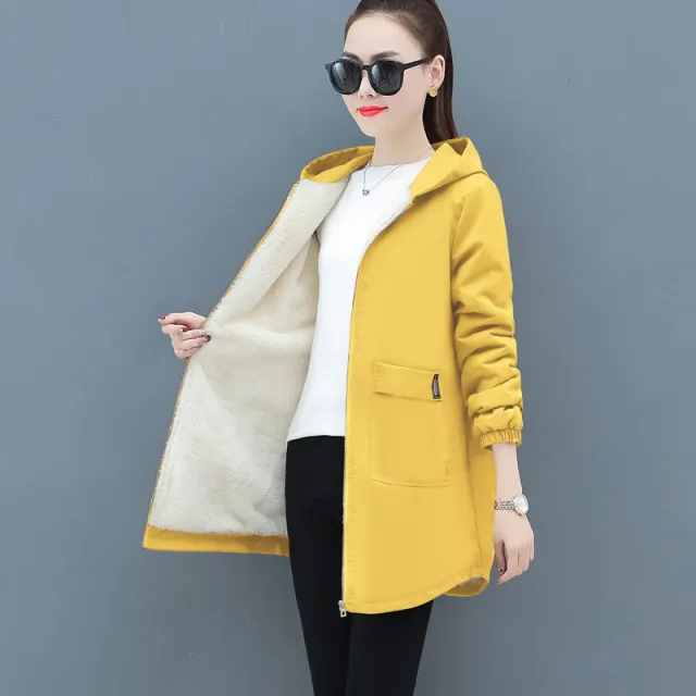 Loose mid length hooded top Yellow - Shop at LoveMi