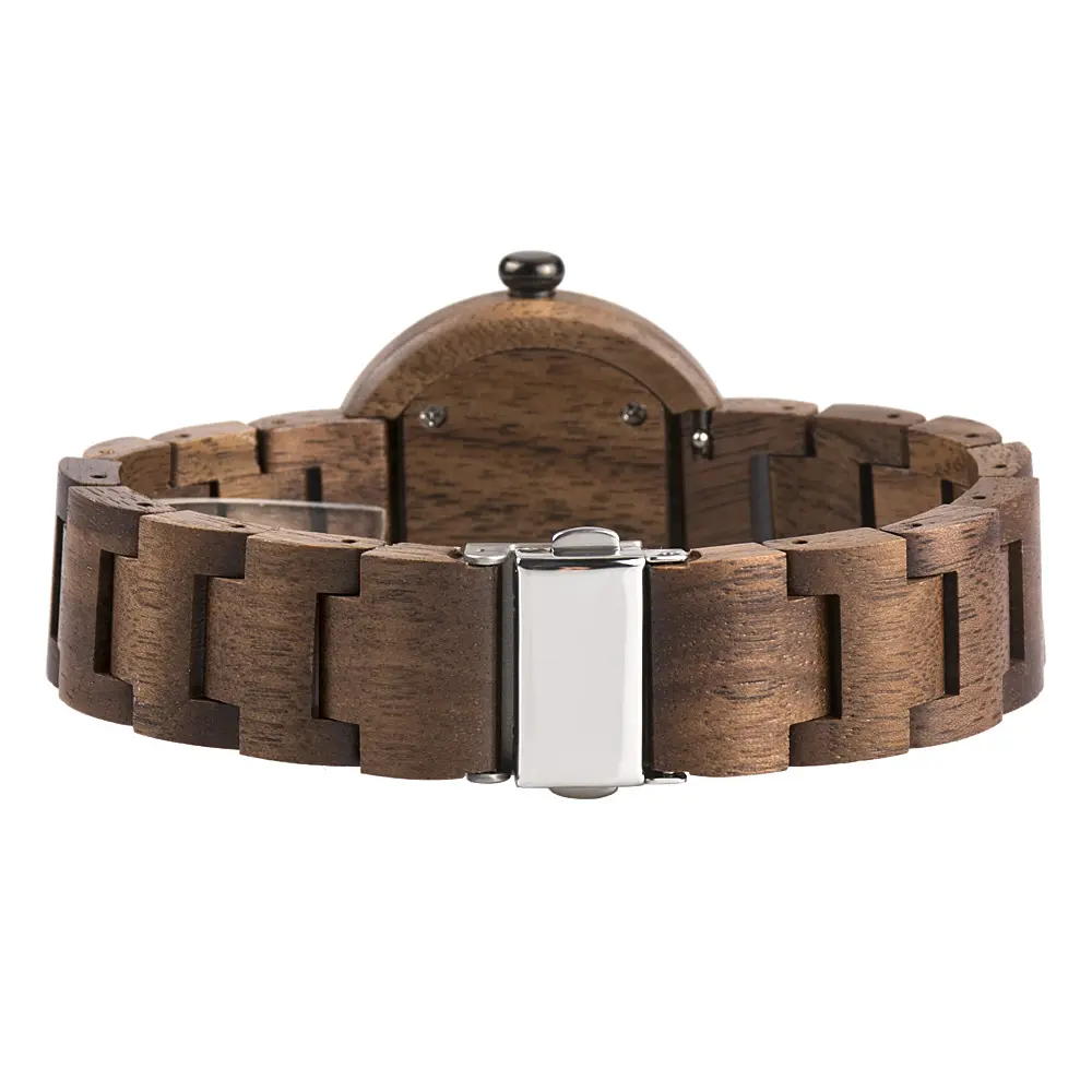 Bamboo wood watch ladies quartz movement