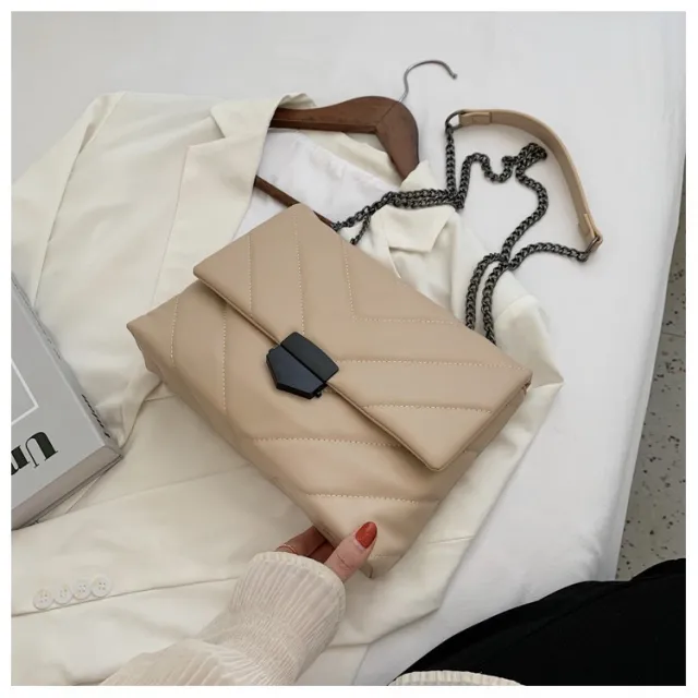 Embroidery Thread Small PU Leather Crossbody Bags for Women Trend Hand Bag Women's Branded Trending Shoulder Handbags Khaki - Shop at LoveMi