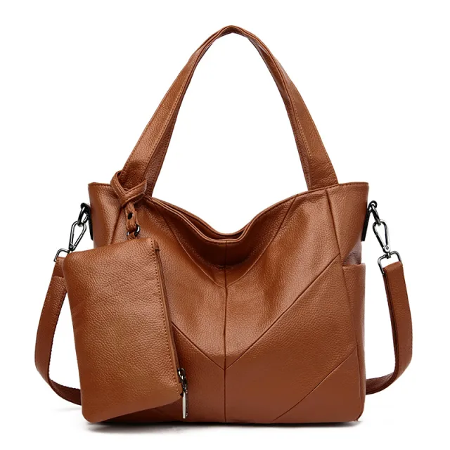 Women handbag women's shoulder bag large capacity large soft black PU leather casual handbag Black - Shop at LoveMi