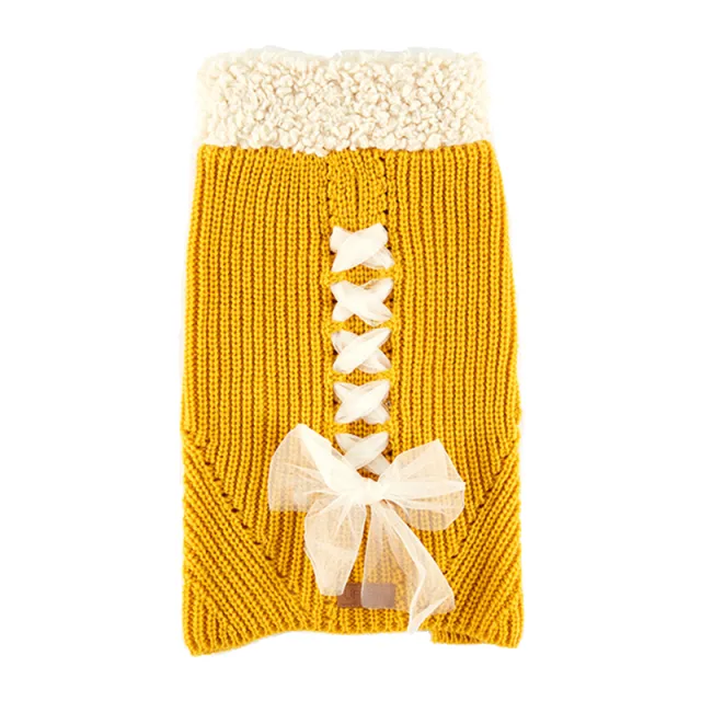 Warm autumn and winter bowknot dog cat clothes Ginger - Shop at LoveMi