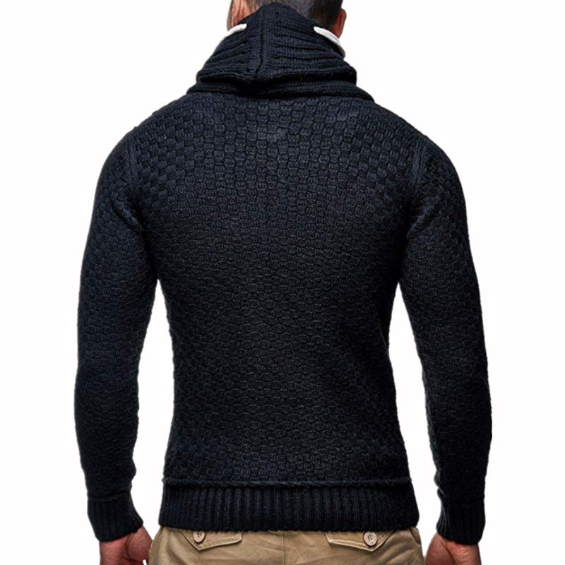 Men's knitted sweater pile pile collar sweater