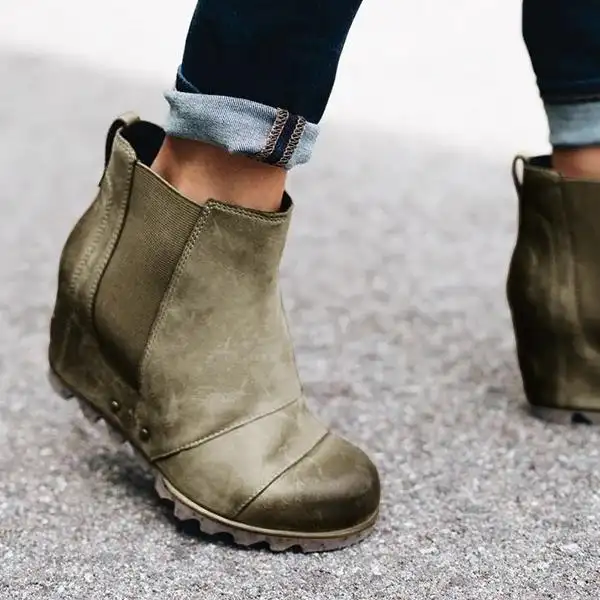 Europe and America Wedge heel Martin boots
