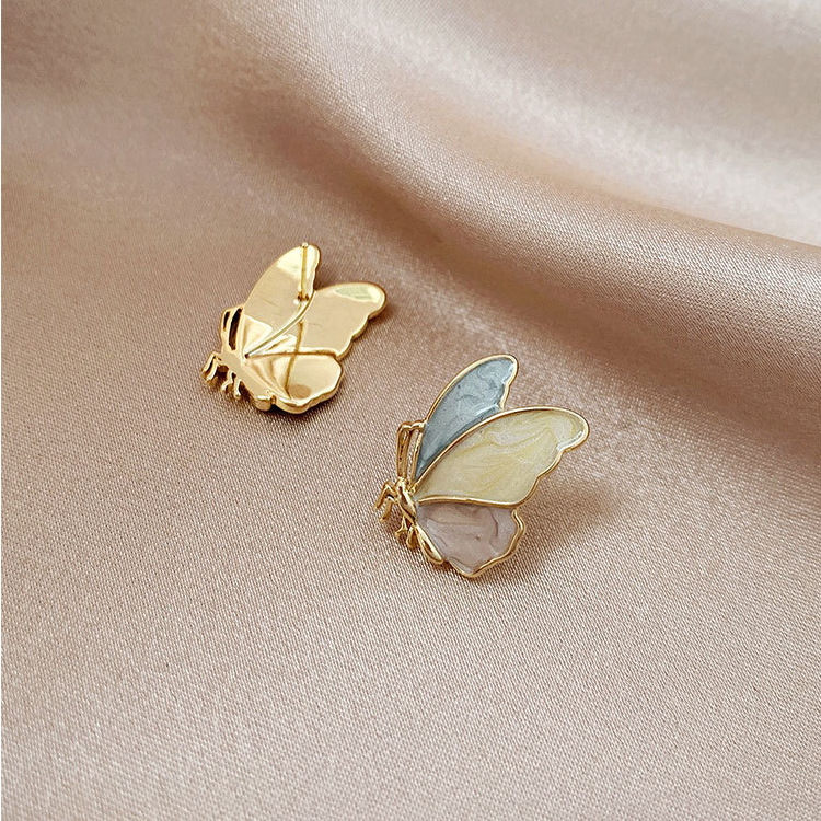 Pure silver lavender butterfly earrings cute small earrings