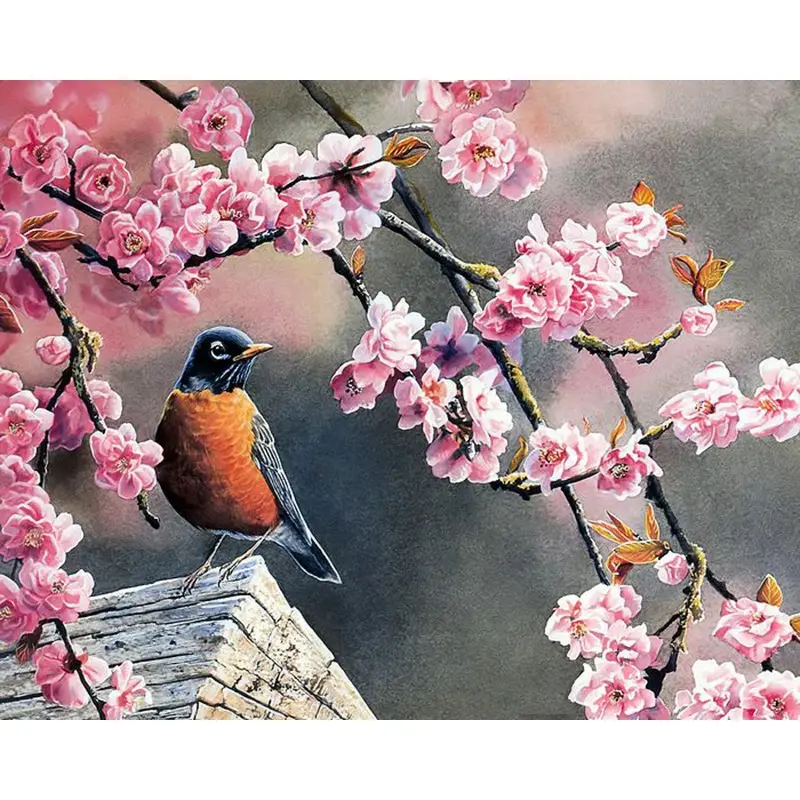 DIY digital oil painting natural landscape flower painting flower and bird pure hand-painted living room bedroom study decorative painting