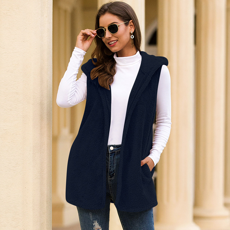 Vest top solid Hooded Coat