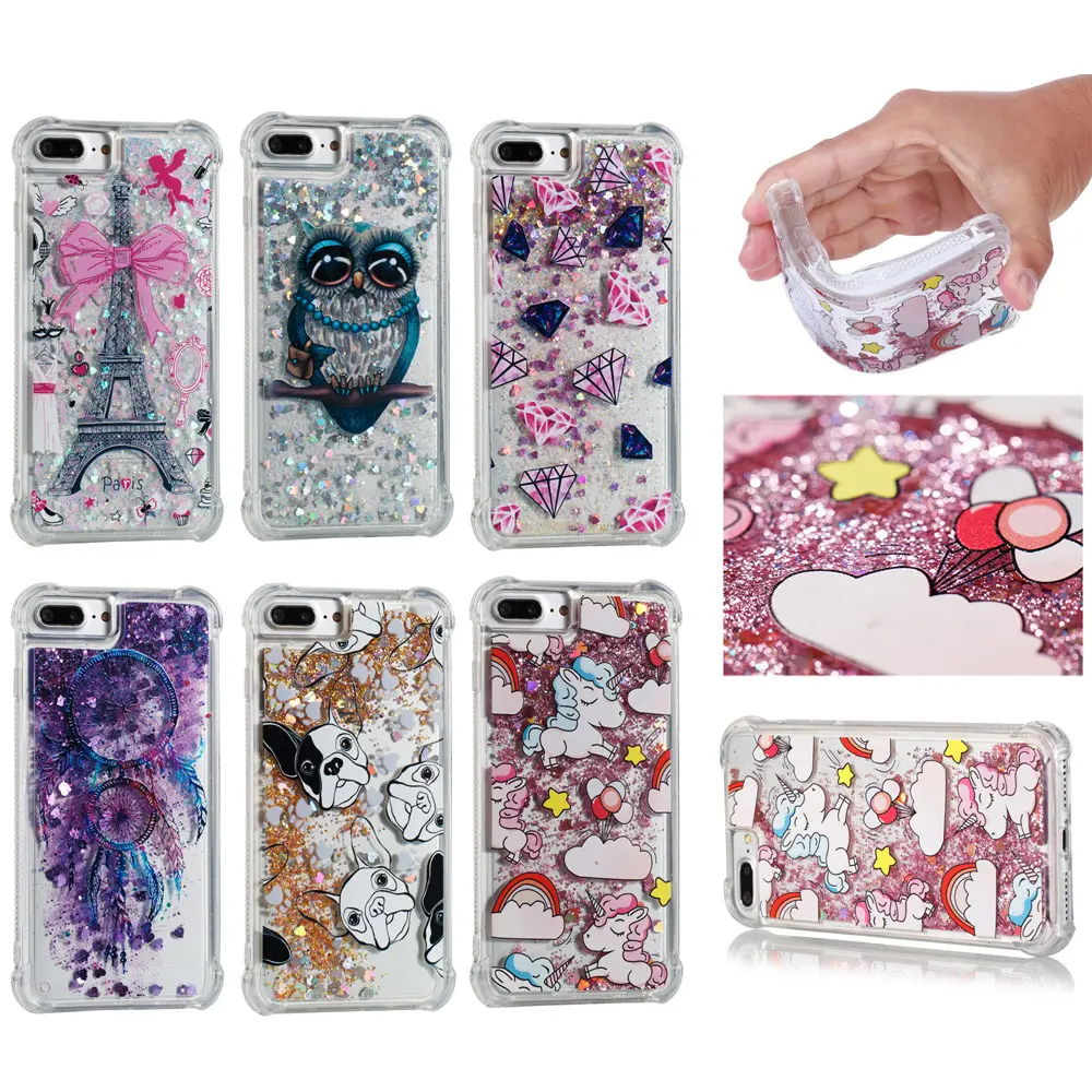 Transparent glitter quicksand TPU soft shell