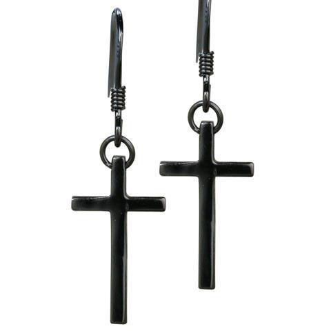 Single silver earring simple cross