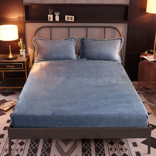 Flannel bedspread and hats bed cover thickened to keep warm Blue - Shop at LoveMi