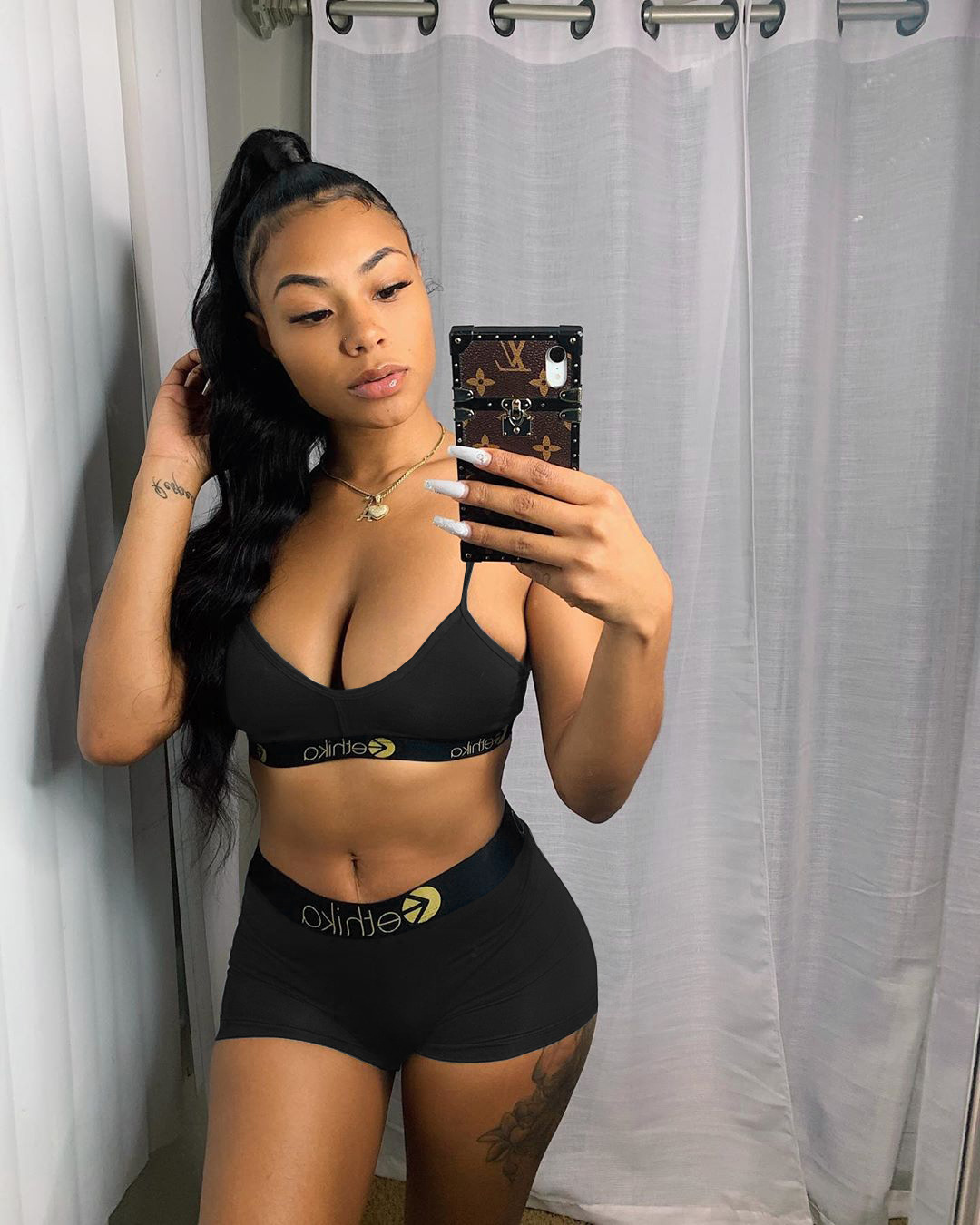 Summer sling solid color stitching letter suit