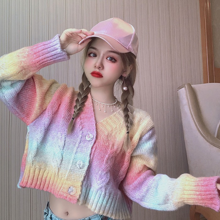 All-match short outer knit cardigan