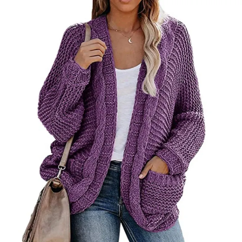 Twist cardigan sweater - Purple