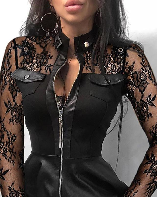 Fashionable PU leather and receiving waist dress