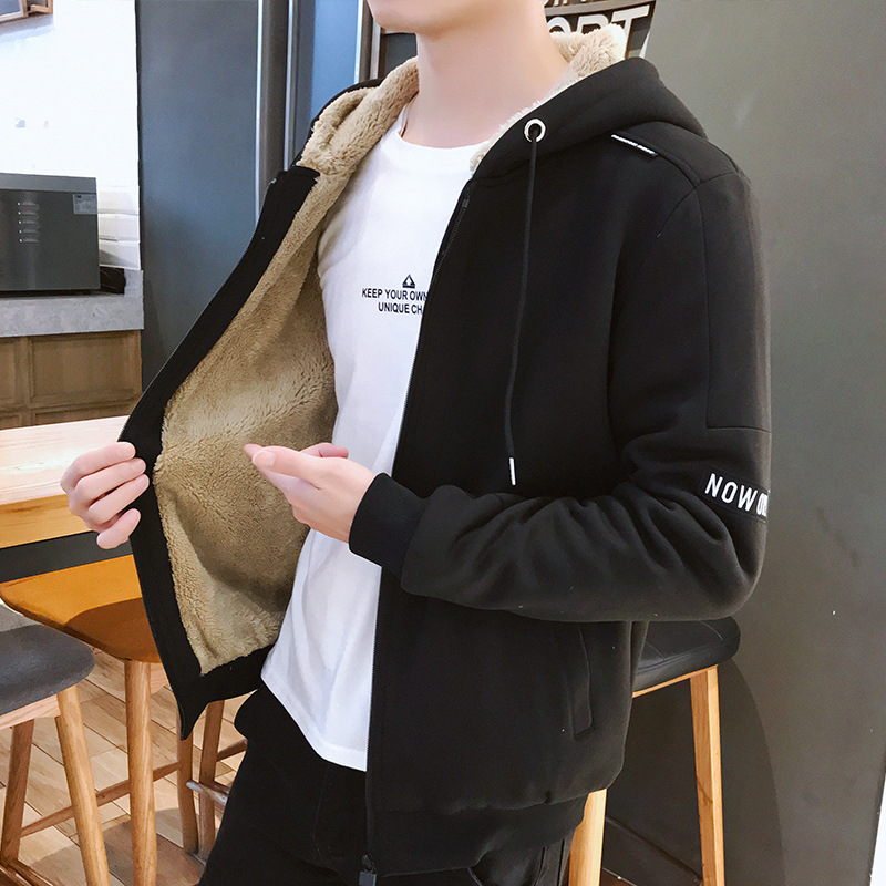 Hooded cardigan top plus size warm jacket