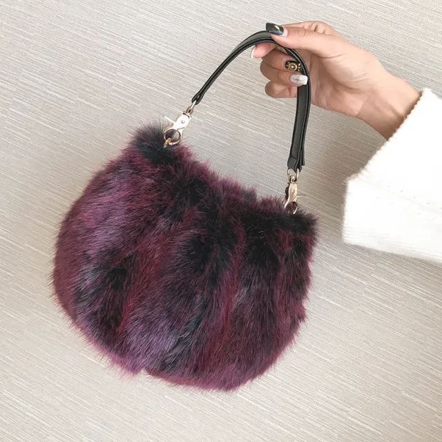 Hairy Bucket Bag Net Red Popular Shoulder Bag Red - Shop at LoveMi