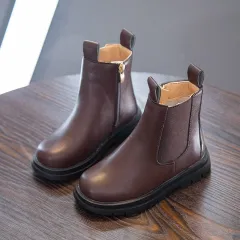 Autumn new girls soft-soled non-slip short boots - Brown - View 1