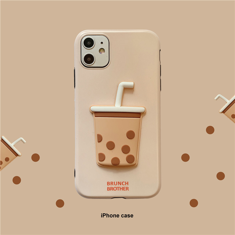 Pearl milk tea cartoon phone case
