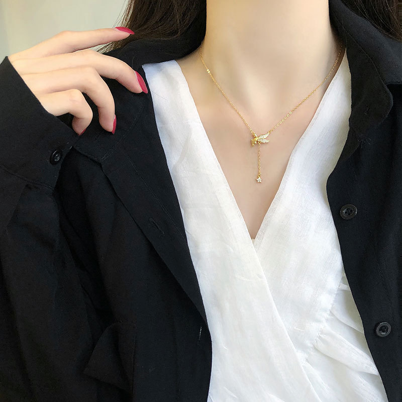 Angel light luxury ins star clavicle chain female