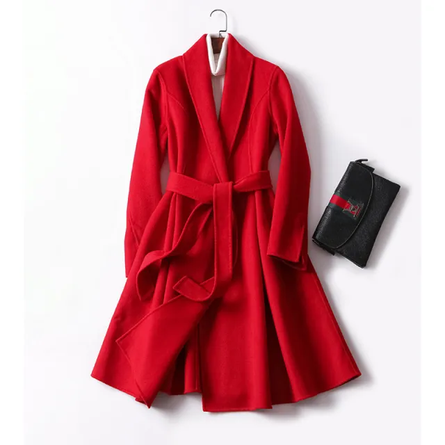 Lapel Lace Ladies Dress Red - Shop at LoveMi